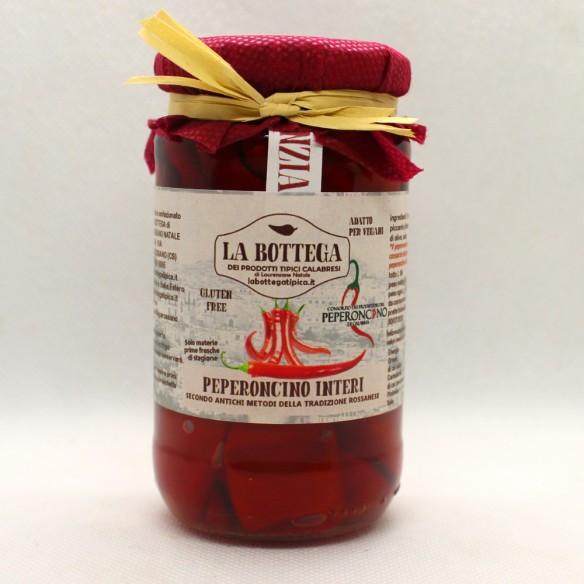 Barattolo peperoncini interi in olio di oliva 100% Italiano confezione 180g Art PEPERONCININT180