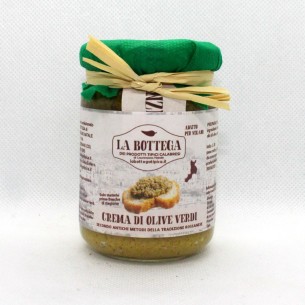 Barattolo crema di olive verdi 100% Italiano confezione 150g Art CREMAOLIVEVERDI150