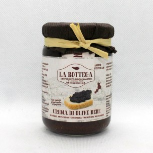 Barattolo crema di olive Nere 100% Italiano confezione 150g Art CREMAOLIVENERE150