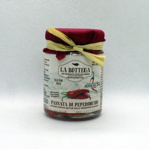 Barattolo con passata di peperoncino Piccante 100% Italiano confezione 90g Art PASSATAPEPER90