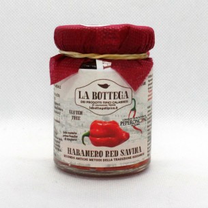 Barattolo con crema di peperoncino Habanero piccante 100% Italiano confezione 90g Art CREMAHABANERO90