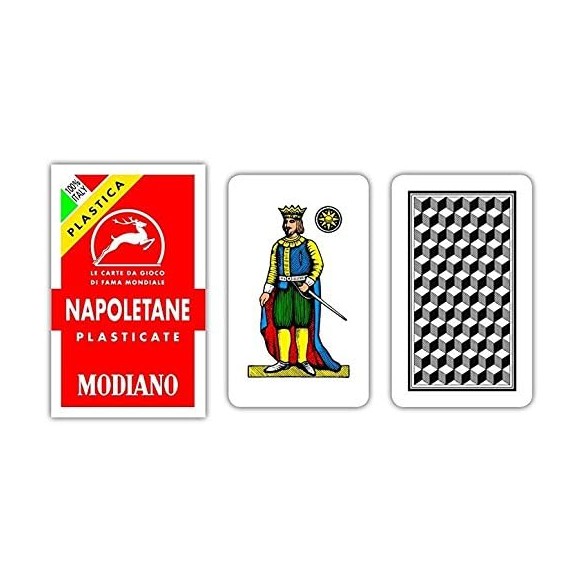 Mazzo di carte da gioco Napoletane in plastica 100% italiane MODIANO art NAPOLASTICA