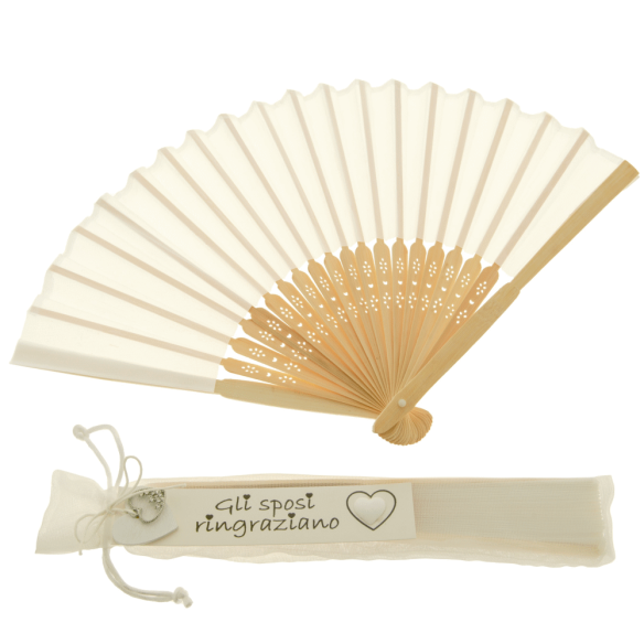 Ventaglio matrimonio "Gli sposi rinfrescano" Wedding Matrimonio cm. 21 Set 6pz Art SC518