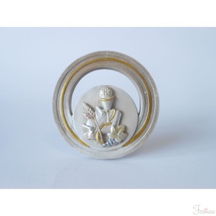 Icona comunione tonda in resina d 11 cm idea regalo bomboniera art 04820