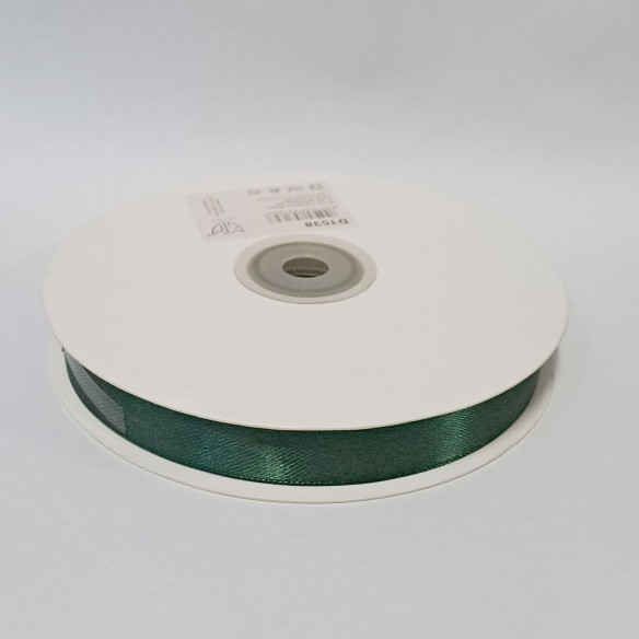 Nastro doppio raso 1,5  cm rotolo bobina da 50 mt VERDE SMERALDO fai da te - art D1538