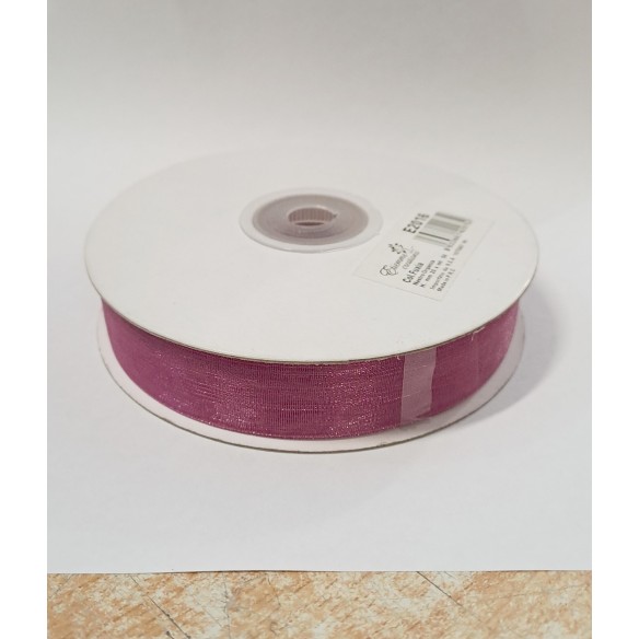 Nastro organza 2 cm rotolo bobina da 50 mt FUXIA fai da te - art E2016