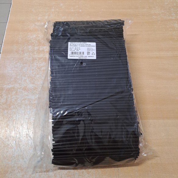 Cannuccie in plastica colore Nero BIODEGRADABILE Asporto Take Way Party 21 cm x D 7 mm Conf 1000 pz Art TOPCANN1000