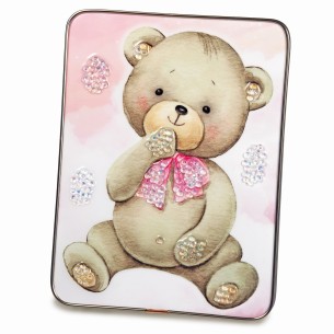 Bomboniera Battesimo STONE QUADRO BABY ROSA CM.15 H.20 ART. AL041