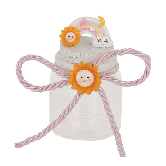 Bomboniera ARCOBALENO BARATTOLO  ROSA H.8 ART. 04A410