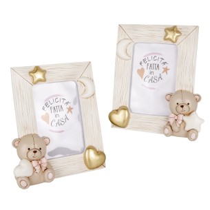 Bomboniera TEO ORSO P/FOTO  ROSA CM.16X19  S/2PZ  ART. 04A434