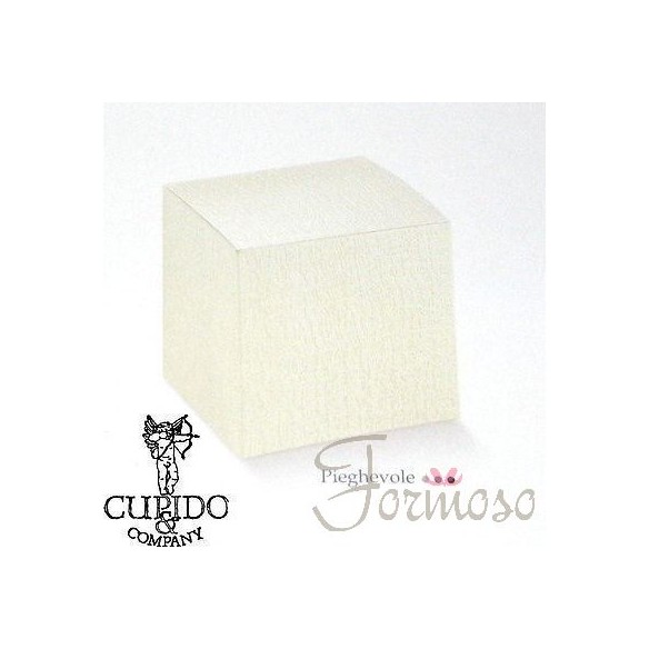 Scatola bomboniera tipo Pieghevole ardesia avorio 80x80x250mm - n 10pz art 56460