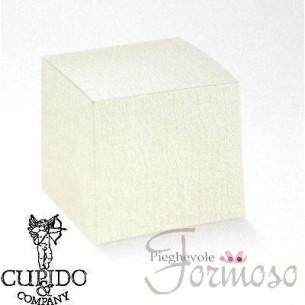 Scatola bomboniera tipo Pieghevole ardesia avorio 90x90x90mm - n 12pz art 56461