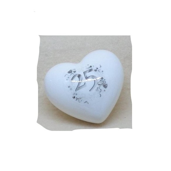 Bomboniera Cuore Anniversario 25   cm.5x5  C.Scatola Art.1534