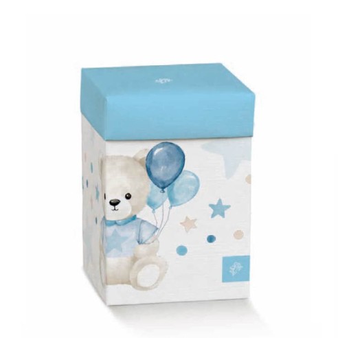 BOMBONIERA BATTESIMO DIFF.ORSET.PAL. AZZ.50ML H.90+SCAT. ART. 249190S