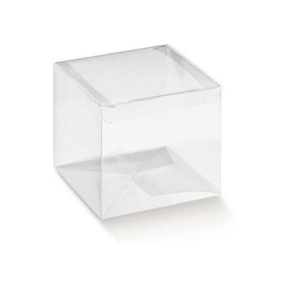 Scatola bomboniera in PET Trasparente 8 x 8 x h 9 cm Confezione 10 pz Art 115663S