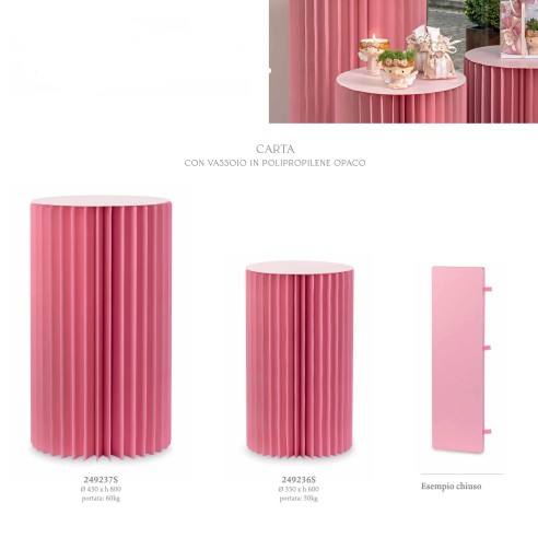 CILIND.CARTA PIEGH.+VASS.D.350X600  ROSA ART. 249236S