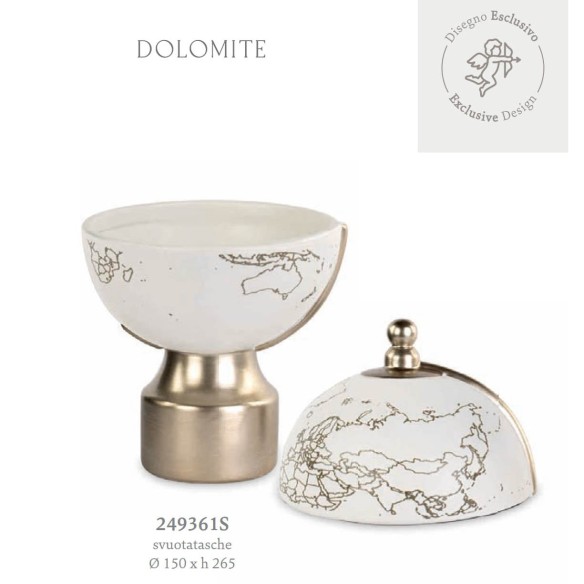 MAPPAMONDO BOMBONIERA BIAN.SVUOTATASCHE D.150XH.150   ART. 249361S