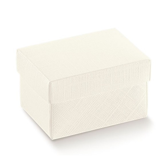 Scatola bomboniera  con coperchio seta bianco 25 x 5 x h4cm confezione 10 pz art 13951