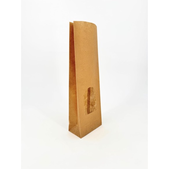 Buste Carta neutra con fondo quadro con finestra  alimenti trasparente 11 x 5 x h 34 cm 50 pz art BNF113462