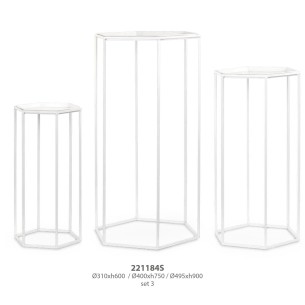 SET 3PZ S/3 DISPLAY ESAGONALI BIANCO D.310XH.600 D.499X900 Art 221184S