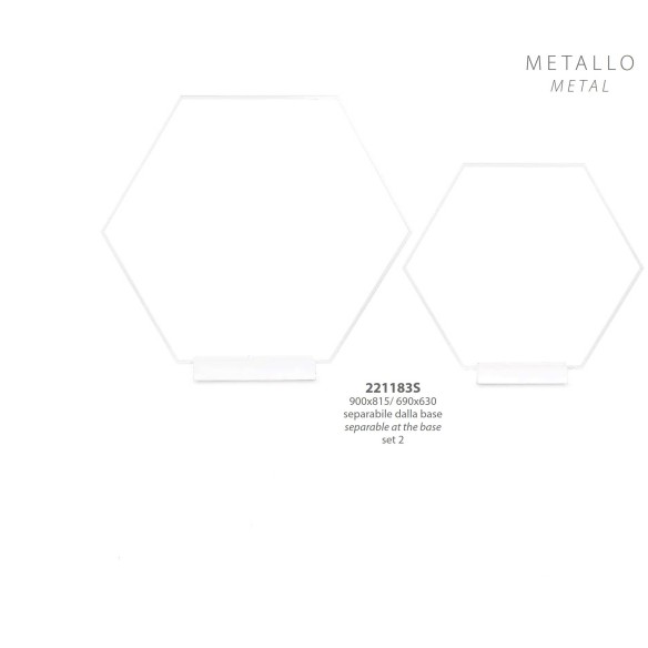 SET 2 PZ S/2 ESAGONI BIANCO  C/2 BASI 690X630 900X815 Art  221183S