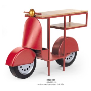 SCOOTER ROSSO C/2 RIPIANI 1400X350X920 Art 242090S
