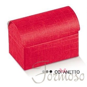 Cofanetto Seta rosso porta confetti bomboniera 70x45x52mm 10pz art 13629