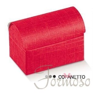 Cofanetto Seta rosso porta confetti bomboniera 100x70x75mm 10pz art 13630