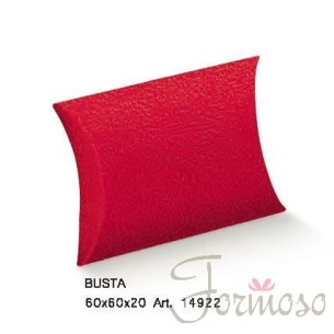 Scatola bomboniera tipo Busta Pelle Rossa mis. 60x60x20 mm n 10 pz - art. 14922