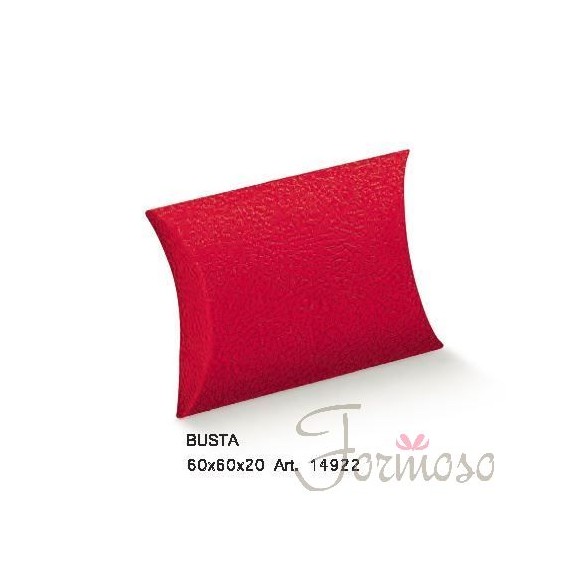 Scatola bomboniera tipo Busta Pelle Rossa mis. 60x60x20 mm n 10 pz - art. 14922
