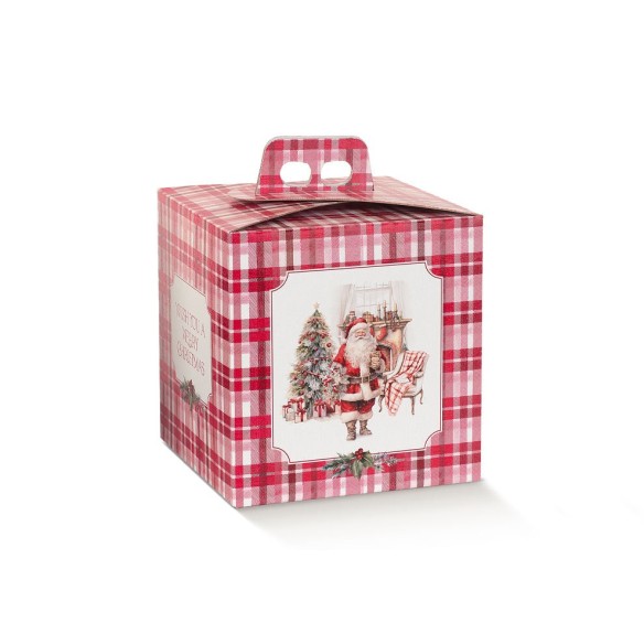 Scatola Natalizia Panettone artigianale pasticceria Colore  SANTA'S HOME 21 x 21 x h 22 cm Confezione 30 pz art 197792S