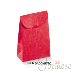 Scatola bomboniera Sacchetto seta rosso laurea 90x45x130mm  - n 10 pz art 13678