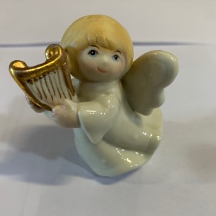 Bomboniera o Decorazione Angioletto avorio  Ceramica Avorio h 60 Mm Art 63688