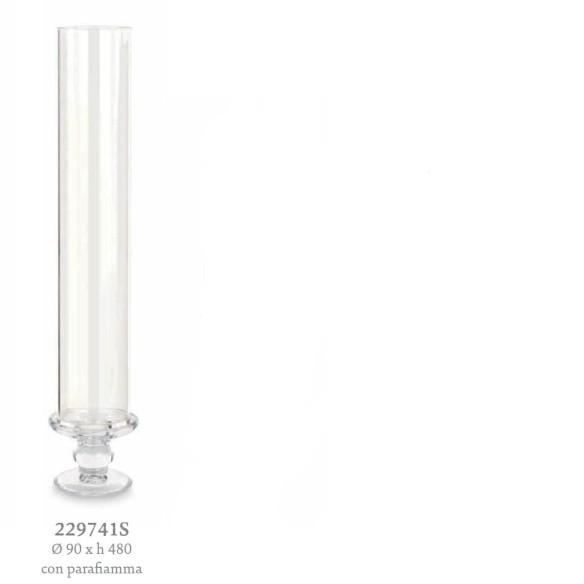 Candeliere  in vetro  trasparente con cristalli Parafiamma  Wedding  Decorazione D9 x h 48 cm  Art 229741S