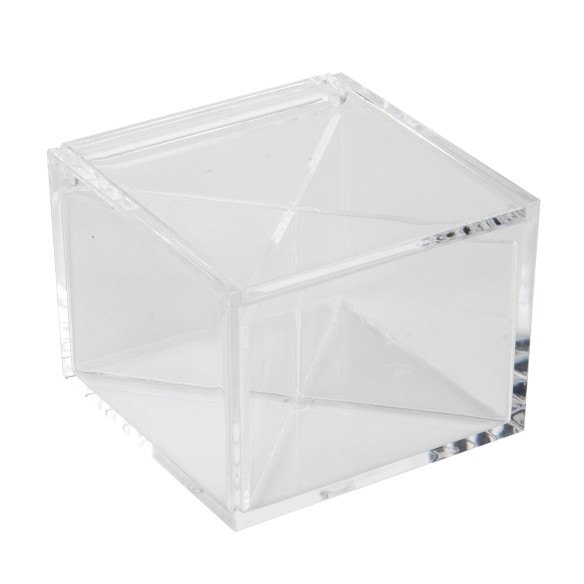 Scatola cubo Plexiglas Trasparente  C/Divisori per Confetti 8 x 8 x h 6 cm Confezione 1 pz art SC763