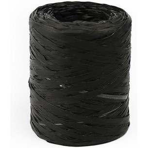 Rotolo Bobina Raffia Sintetica colore NERO decorazione 5 mm X 200 mt art 6802.18