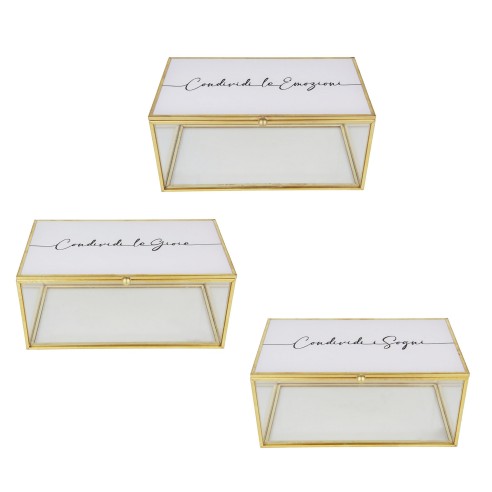 Bomboniera  Share Scatola  cm.18x10 h.8  set 3pz   art 07A228