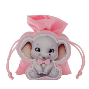 SACCHETTO ELEFANTE PINCO  BAG  CM.8 COLORE ROSA   1PZ art SC777