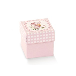 Scatola Bomboniera Elefantino f/c 5x5x5  Colore Rosa  confezione 10 pz art 100085S