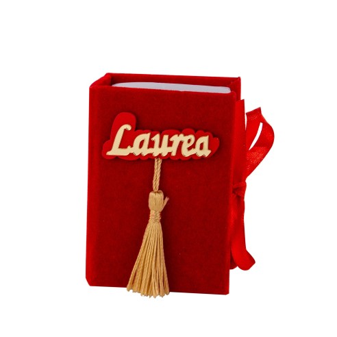 Bomboniera TOCCO LIBRO ROSSO CM.5,5X5X8   SET 6PZ   art SC792