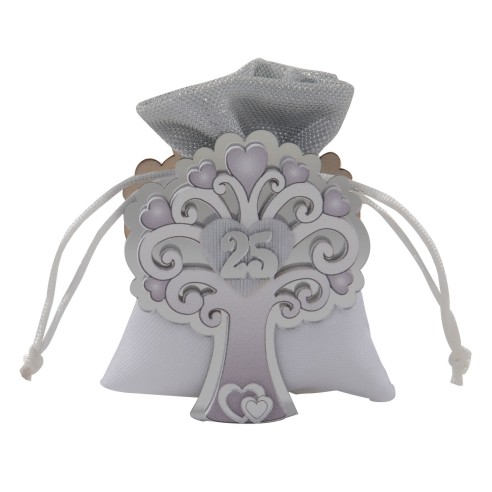 Bomboniera TREE BAG 25 ANNIV. CM.9   SET 6PZ   art SC793