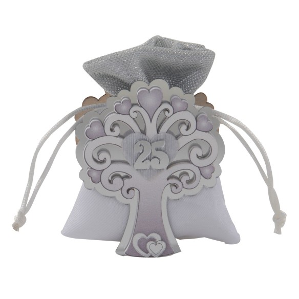 Bomboniera TREE BAG 25 ANNIV. CM.9   SET 6PZ   art SC793