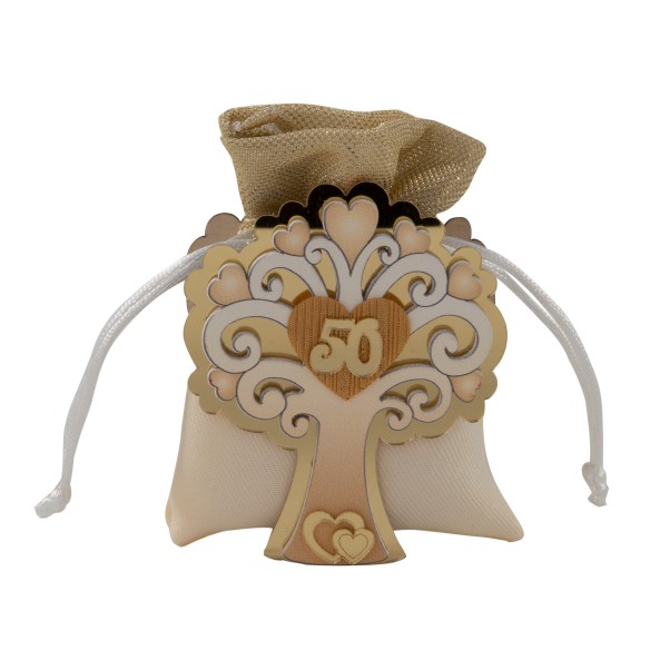 Bomboniera TREE BAG 50 ANNIV. CM.9   SET 6PZ   art SC794