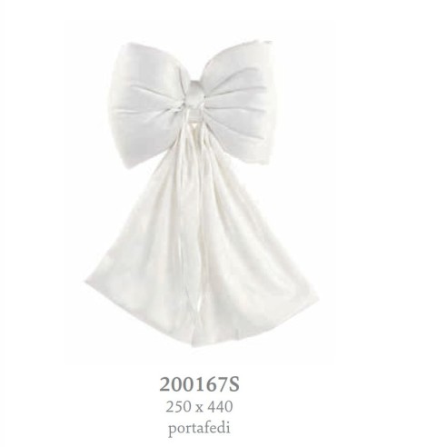 Portafedi Fiocco Raso Bianco  250 x h 440mm  1 pz art 200167S