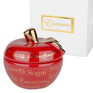 Bomboniera MELA ROSSO/ORO   DM.8 H.7,5 C.SCATOLA 1pz art 04A478