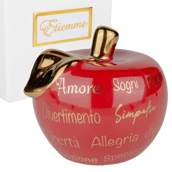 Bomboniera MELA ROSSO/ORO   DM.20 H.20 C.SCATOLA 1pz art 04A479