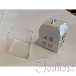 Scatola Lanterna Tela Bianca  con trasparente 180x180x395mm - n 20 pz art 15052