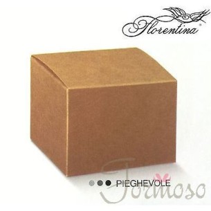Scatola bomboniera Pieghevole Avana 70x70x70mm - n 20 pz art 1355123