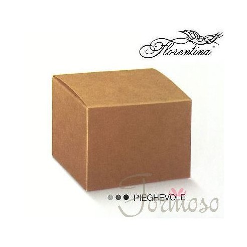 Scatola bomboniera Pieghevole Avana 70x70x70mm - n 20 pz art 1355123