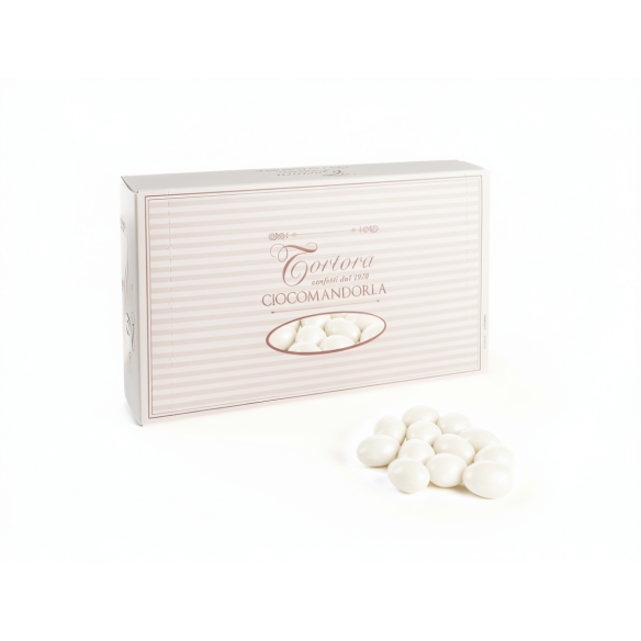 Confetti cioccomandorla BIANCO gusto PANNA E FRAGOLA da 1kg Art CIOCPAN